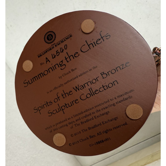 Summoning The Chiefs Warrior ~ Bronze Sculpture ~ The Bradford Exchange - Picture 5 of 7